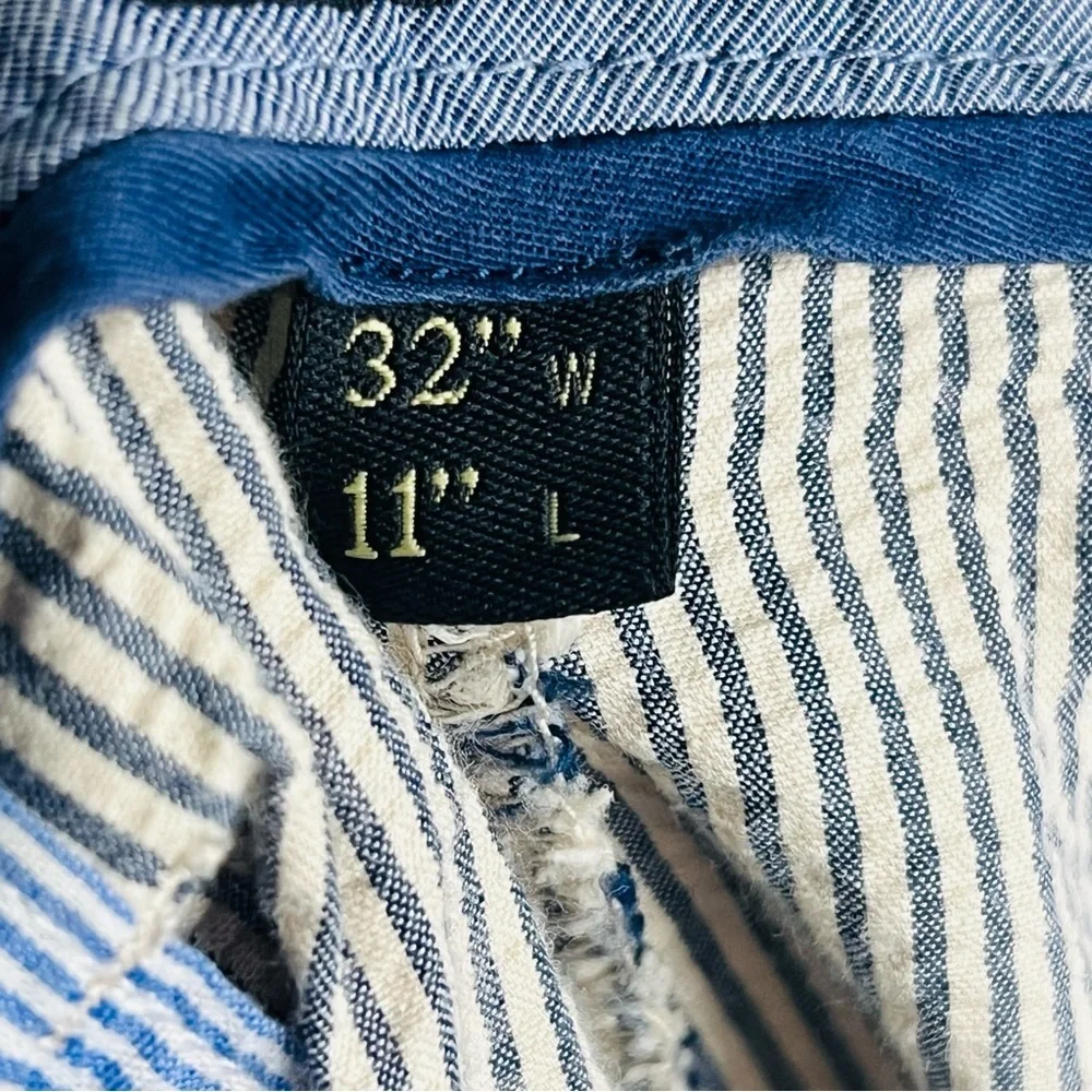 J. Crew Club Searsucker Bermuda Cotton Shorts 32W
